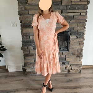 Peach Wrap Dress